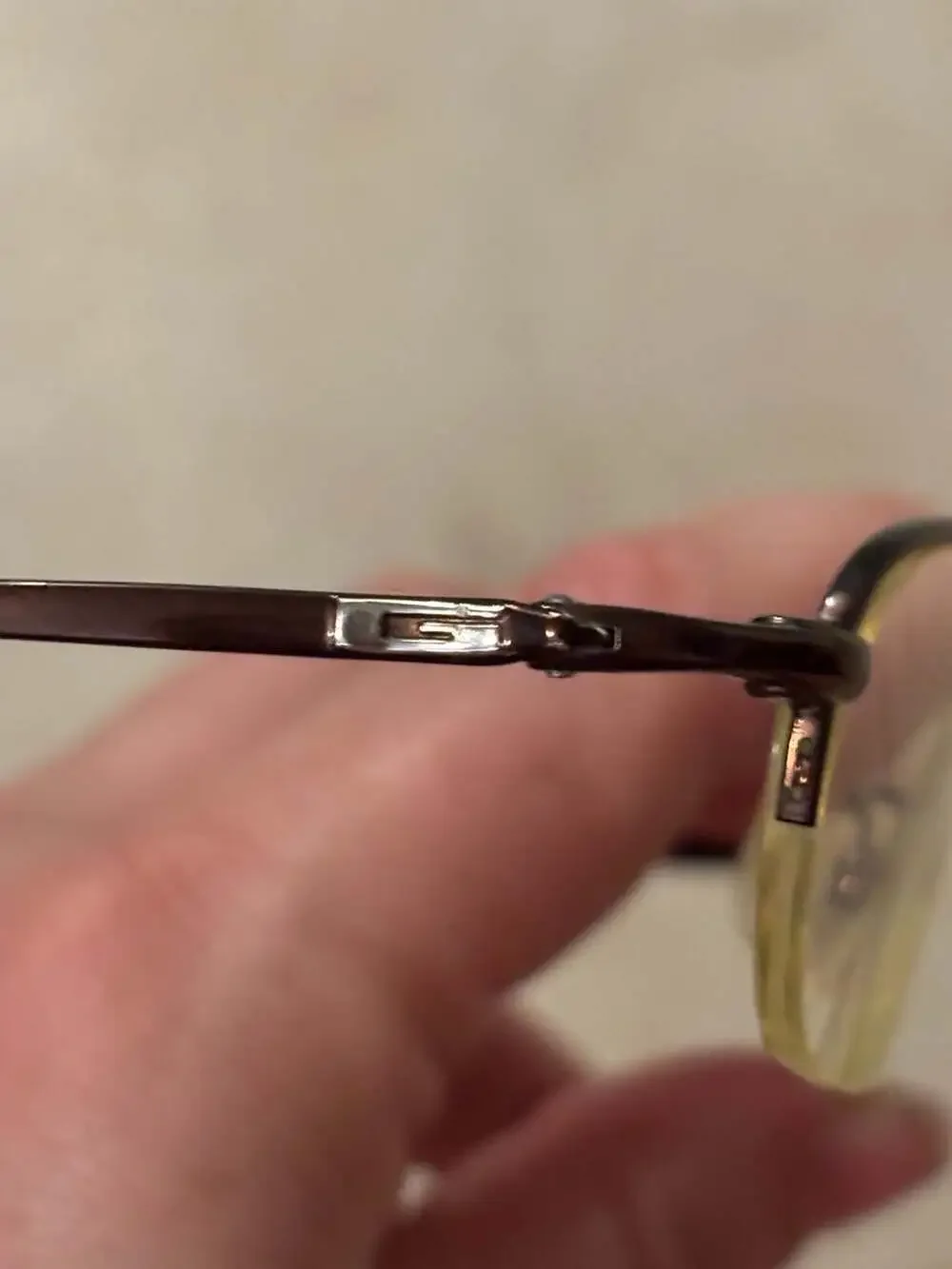 GUCCI Brown Metal Semi Rimless Eyewear Readers